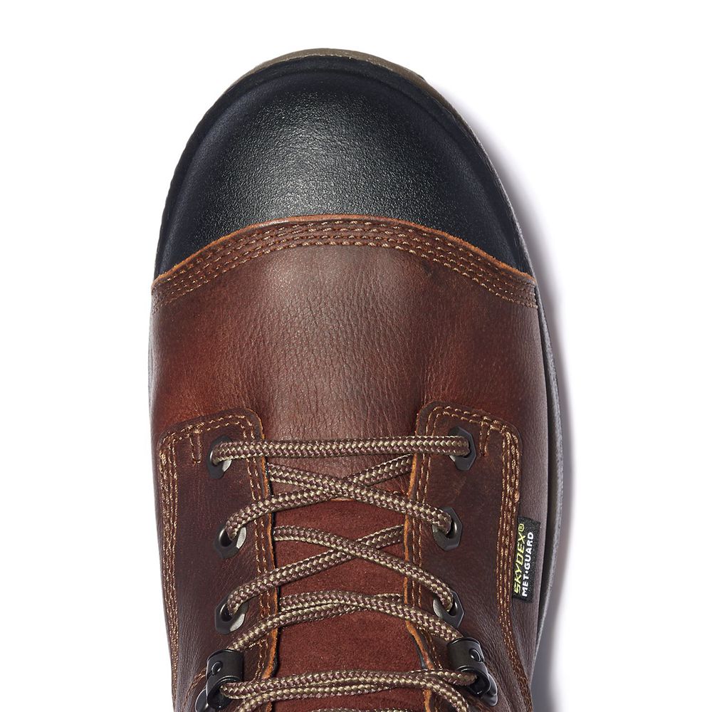 Timberland Μποτακια Εργασίας Ανδρικα Καφε/Μαυρα - Pro® Helix Hd 6\" Met Guard Comp Toe - Greece 34628